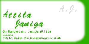 attila janiga business card